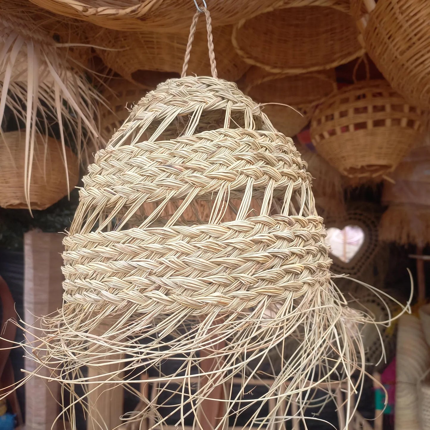 Straw Ball Pendant Light