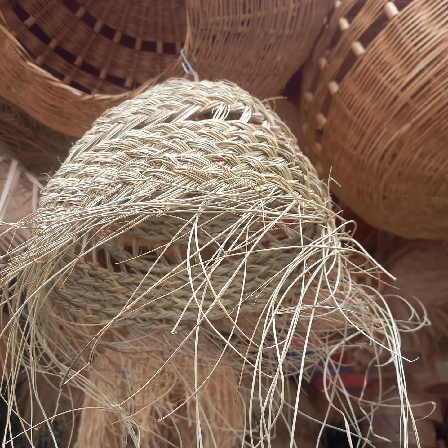 Straw Ball Pendant Light